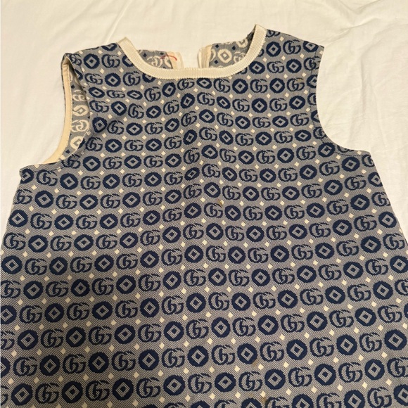 Gucci Blue Sleeveless A-Line Dress - Picture 3 of 6